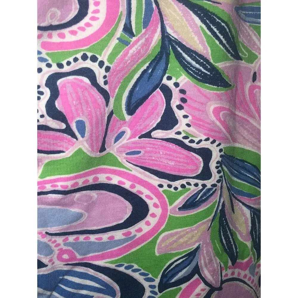 Lilly Pulitzer Corso Pajama Pant Girls Size 12 Gecko Green Print Pink Blue Heart
